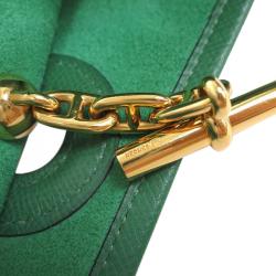 Pre Owned Hermes Green Courchevel Leather Vespa PM Bag