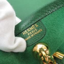 Pre Owned Hermes Green Courchevel Leather Vespa PM Bag