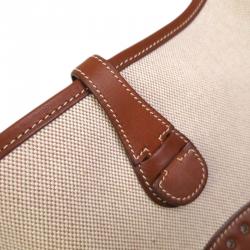 Pre Owned Hermes Bi Color Toile Canvas/Leather Evelyne II PM Bag