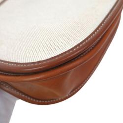 Pre Owned Hermes Bi Color Toile Canvas/Leather Evelyne II PM Bag