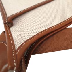 Pre Owned Hermes Bi Color Toile Canvas/Leather Evelyne II PM Bag