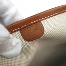 Pre Owned Hermes Bi Color Toile Canvas/Leather Evelyne II PM Bag