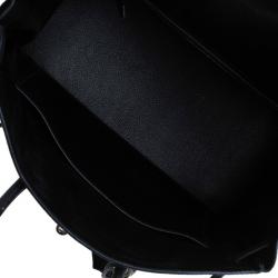 Hermes Noir Fjord Leather Palladium Hardware Birkin 35 Bag