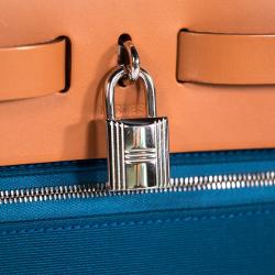 مملوكة مسبقًا Hermes Bi Color Toile Canvas/Vache Leather Herbag Zip 31 Bag