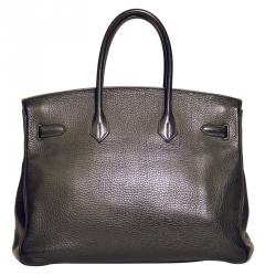 hermes birkin 35 black Taurillion Clemence leather