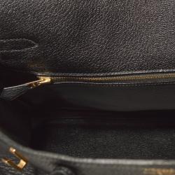 Hermes Noir Taurillon Clemence Leather Gold Hardware Birkin 35 Bag