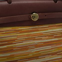 Hermes Multicolor Canvas and Leather Vibrato 2 in 1 Herbag 30 cm Bag