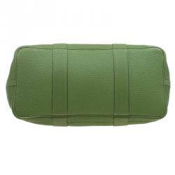 Pre Owned Hermes Green Pelouse Togo Leather Garden Party MM Tote