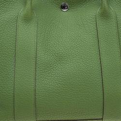 Pre Owned Hermes Green Pelouse Togo Leather Garden Party MM Tote
