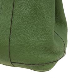 Pre Owned Hermes Green Pelouse Togo Leather Garden Party MM Tote