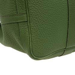Pre Owned Hermes Green Pelouse Togo Leather Garden Party MM Tote