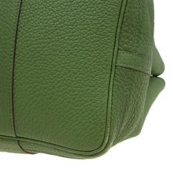 Pre Owned Hermes Green Pelouse Togo Leather Garden Party MM Tote
