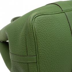Pre Owned Hermes Green Pelouse Togo Leather Garden Party MM Tote