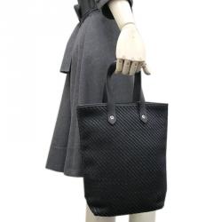 Pre Owned Hermes Black Woven Leather/Polyester Ahmedabad PM Bag