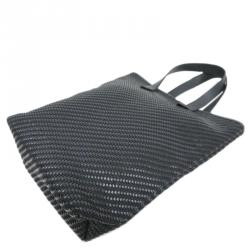 Pre Owned Hermes Black Woven Leather/Polyester Ahmedabad PM Bag