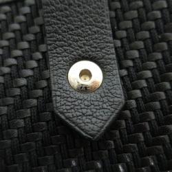 Pre Owned Hermes Black Woven Leather/Polyester Ahmedabad PM Bag
