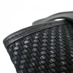 Pre Owned Hermes Black Woven Leather/Polyester Ahmedabad PM Bag