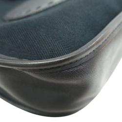 Pre Owned Hermes  Chevron/Swift Black Toile Evelyne I PM Shoulder Bag