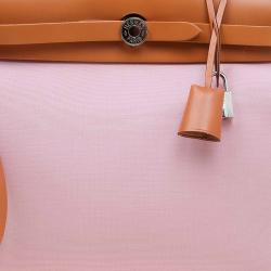 Hermes Pink Canvas Vacheta Leather Herbag Zip 31 Bag