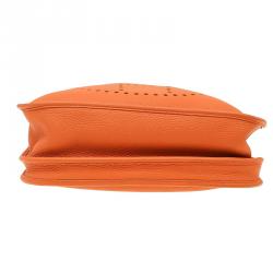 مملوكة مسبقًا حقيبة هيرمس إيفيلين III جلد كليمنس برتقالي GM
