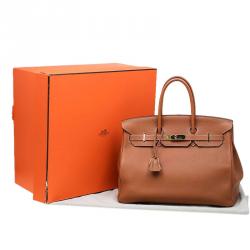 Pre Owned Hermes Brown Togo Leather Gold Hardware Birkin 35 Bag