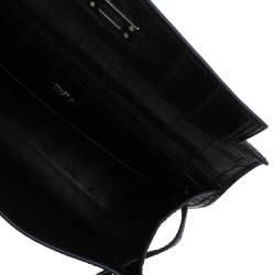 Hermes Black Alligator Palladium Kelly Pochette