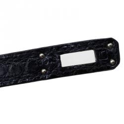 Hermes Black Alligator Palladium Kelly Pochette