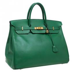 Hermes Green Epsom Leather Gold Hardware Birkin 40 Bag
