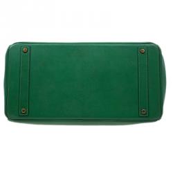 Hermes Green Epsom Leather Gold Hardware Birkin 40 Bag