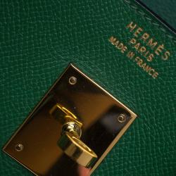 Hermes Green Epsom Leather Gold Hardware Birkin 40 Bag