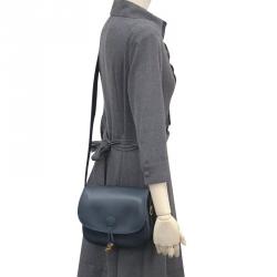 Pre Owned Hermes Bleu Indigo Courchevel Leather Shoulder Bag