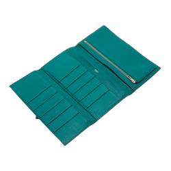 Pre Owned Hermes Green Chevre Bearn Gusset Tri-Fold Wallet