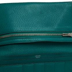Pre Owned Hermes Green Chevre Bearn Gusset Tri-Fold Wallet