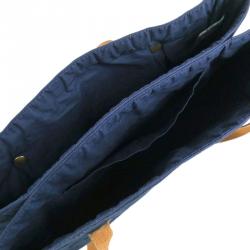 Pre Owned Hermes Navy Blue Cotton Ahmedabad Shoulder Bag