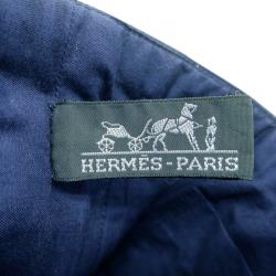 Pre Owned Hermes Navy Blue Cotton Ahmedabad Shoulder Bag