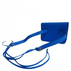 Pre Owned Hermes  Blue Couchevel Pochette Green Bumbag