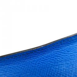 Pre Owned Hermes  Blue Couchevel Pochette Green Bumbag