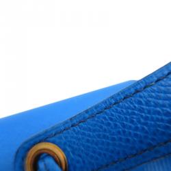 Pre Owned Hermes  Blue Couchevel Pochette Green Bumbag