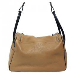Pre Owned Hermes Brown Clemence Leather Lindy 34 Bag