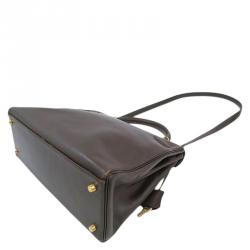 Pre Owned Hermes Ebene Veau Gulliver Leather Gold Hardware Kelly Retourne 32 