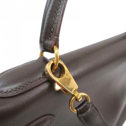 Pre Owned Hermes Ebene Veau Gulliver Leather Gold Hardware Kelly Retourne 32 