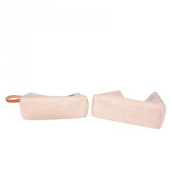 Hermes Beige and Orange Canvas and Vache Calfskin Leather Herbag GM Bag