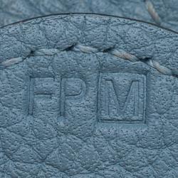 Pre Owned Hermes Blue Jean Clemence Leather Evelyne III PM Bag
