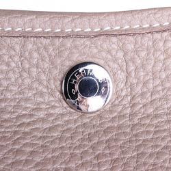 Pre Owned Hermes Grey Leather Garden Party MM Tote