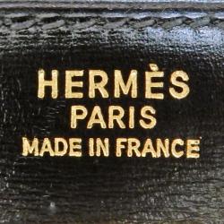 Hermes Black Leather Box Calf Leather Kelly 32 Bag