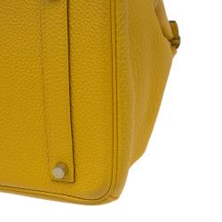 Pre Owned Hermes Yellow Clemence Leather Gold Hardware Birkin 35 Bag