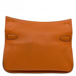 Pre Owned Hermes Orange Taurillon Clemence Leather Jypsiere 34 Bag