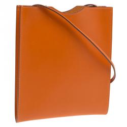 Hermes Orange Leather Onimaitou Pochette Crossbody Bag