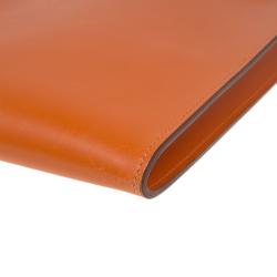 Hermes Orange Leather Onimaitou Pochette Crossbody Bag