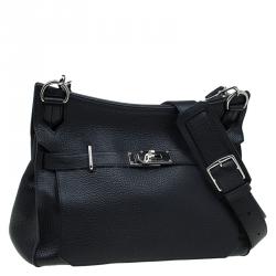 Pre Owned Hermes Black Taurillon Clemence Leather Jypsiere 34 Bag